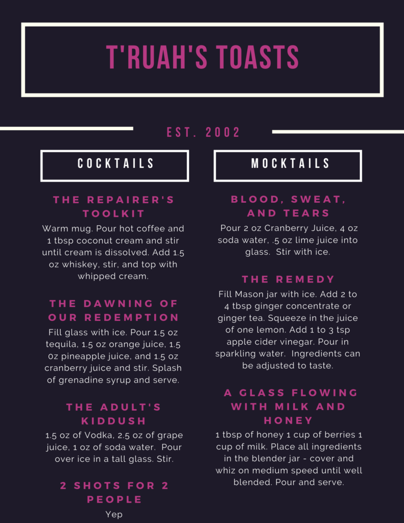 Drink menu